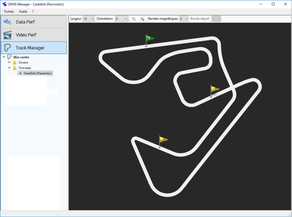 Castelloli Parcmotor tracé 3DMS Manager